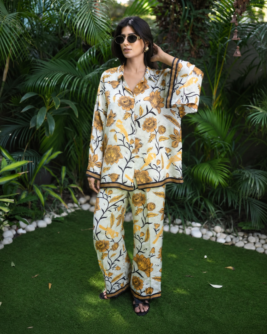 Summer Flair Co-ord Set — Mustard