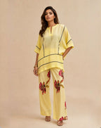 Organza Top with Printed Pants — Lemon
