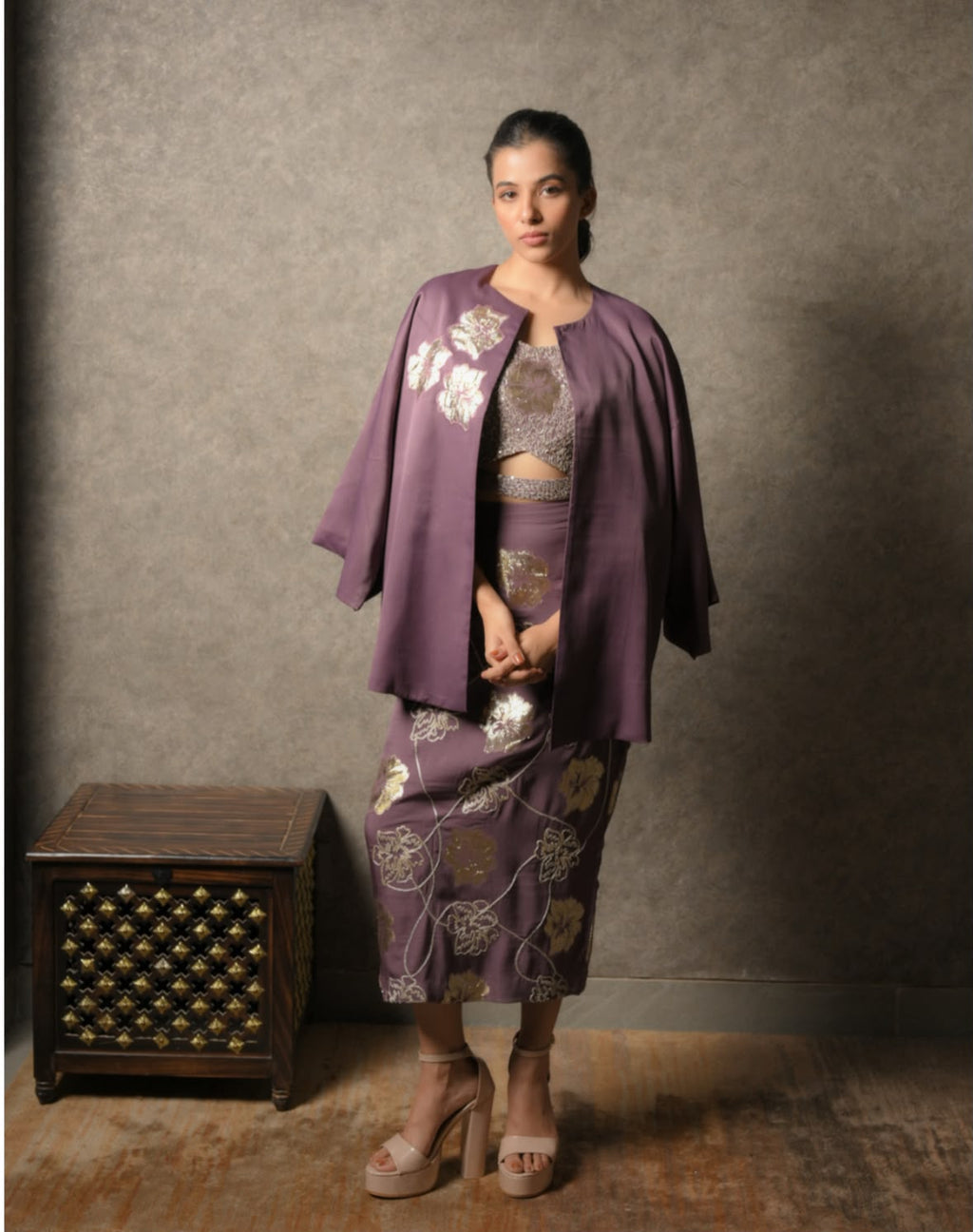 Mauve skirt set