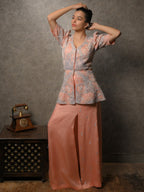 Peach peplum set