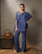 Blue jacquard co-ord set