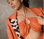 Orange jacquard set