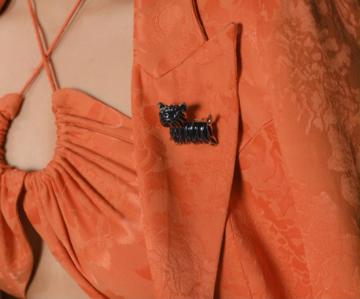 Orange jacquard set