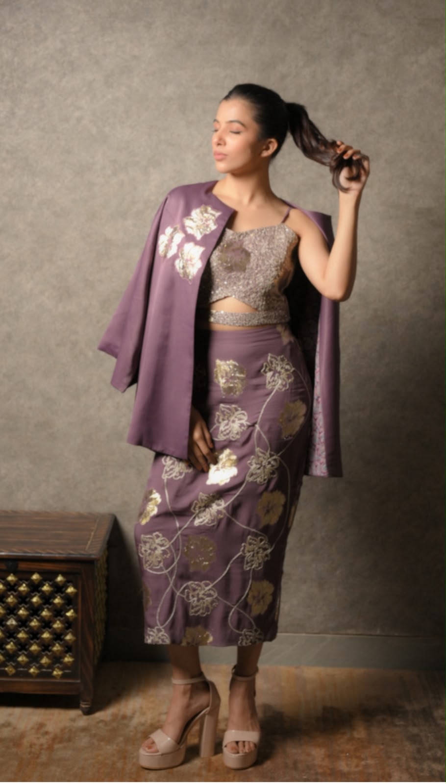 Mauve skirt set