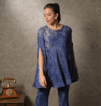 Blue jacquard co-ord set