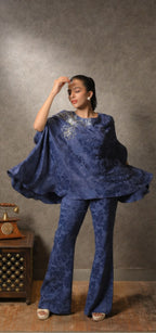 Blue jacquard co-ord set