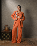 Orange Jacquard Set