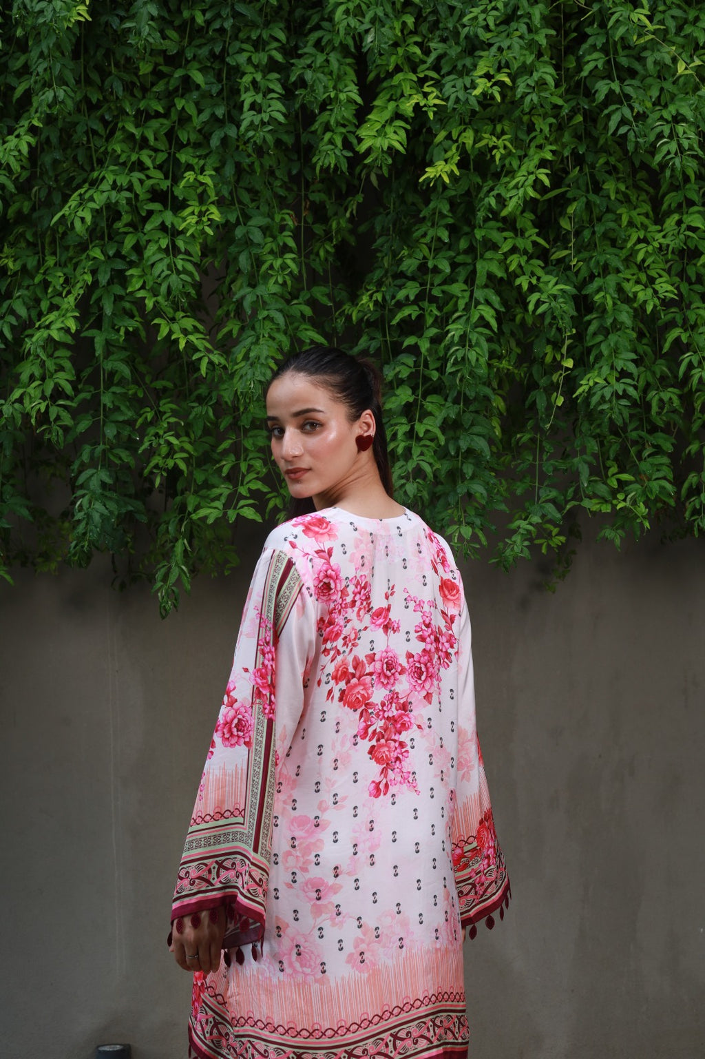 Powder Pink Swarovski Embellished Tunic Co-ord Set