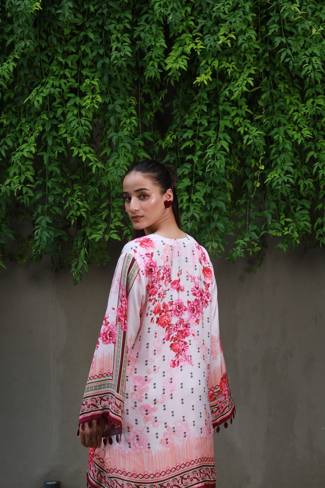 Powder Pink Swarovski Embellished Tunic Co-ord Set