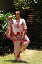 Pink Swarovski Embellished Kaftan Co-ord Set