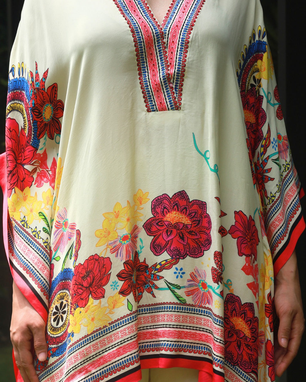 Vanilla Beige Swarovski Embellished Kaftan Co-ord Set